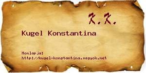 Kugel Konstantina névjegykártya